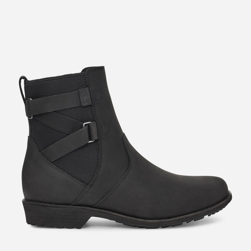 Teva Ellery Ankle WP - Women's Teva Boots - Black | India (WQEL02746)